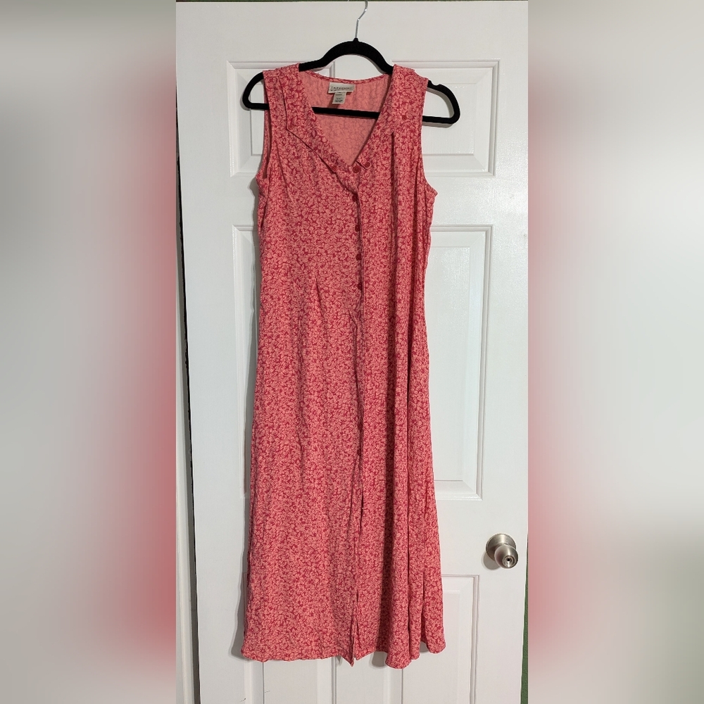 90s Vintage Y2K Floral Rayon Button Front Dress